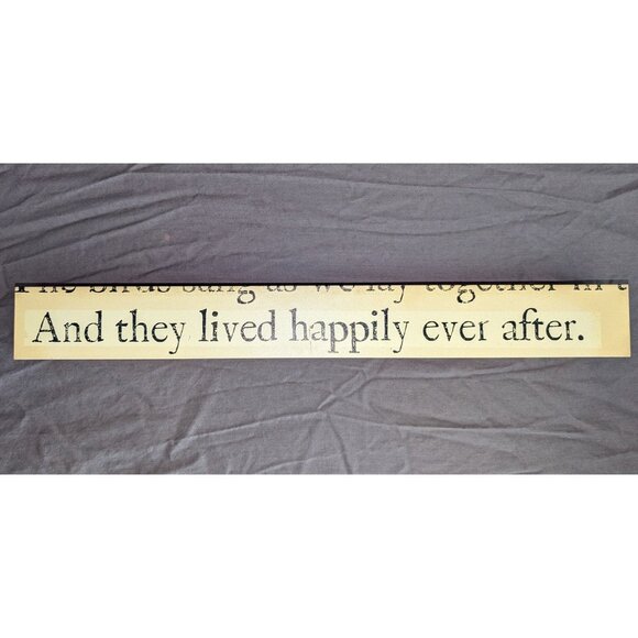Wood sign wall art "And they lived happily ever after" - Picture 1 of 4